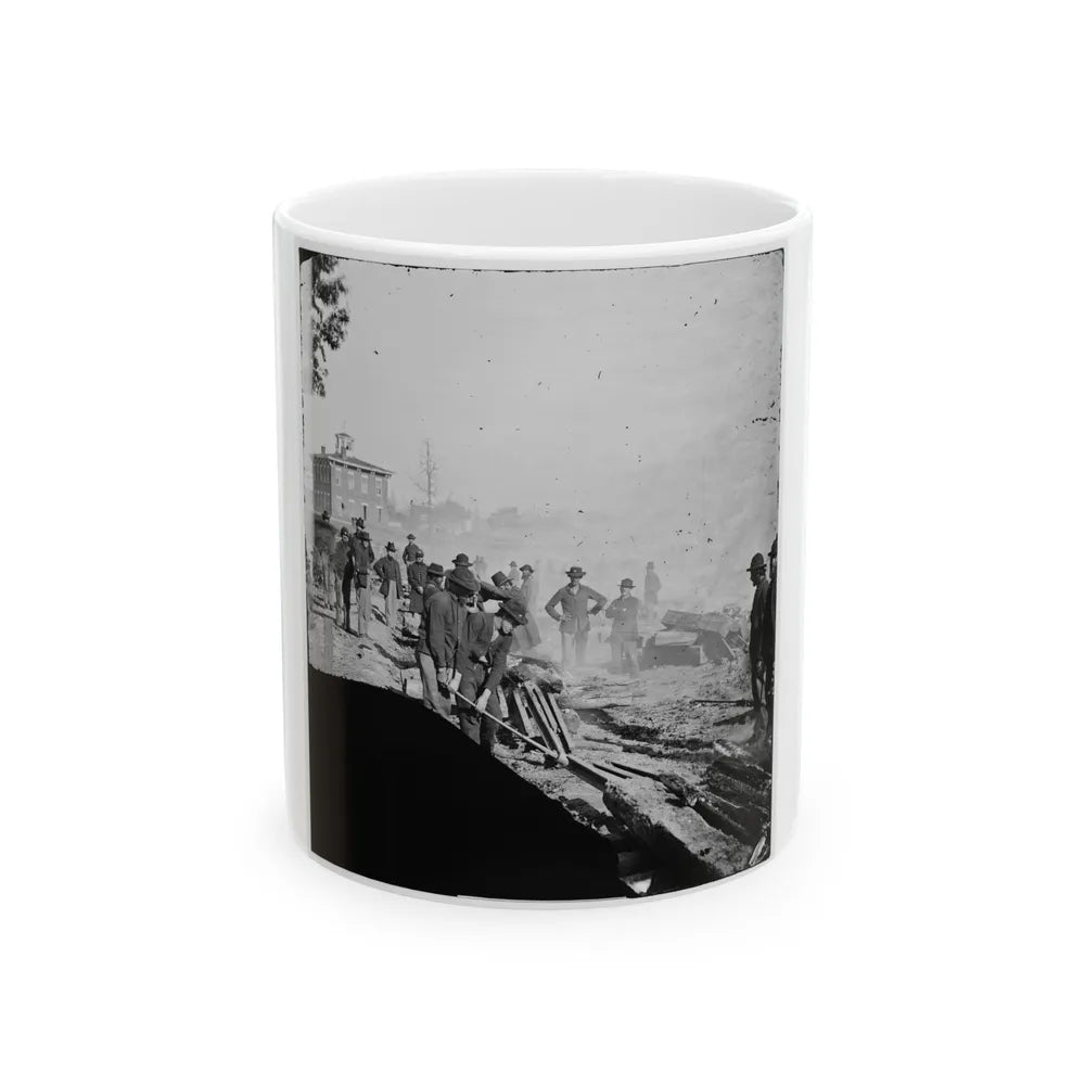 Atlanta, Georgia. Sherman's Men Destroying Railroad (U.S. Civil War) White Coffee Mug-11oz-Go Mug Yourself