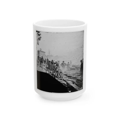 Atlanta, Georgia. Sherman's Men Destroying Railroad (U.S. Civil War) White Coffee Mug-15oz-Go Mug Yourself