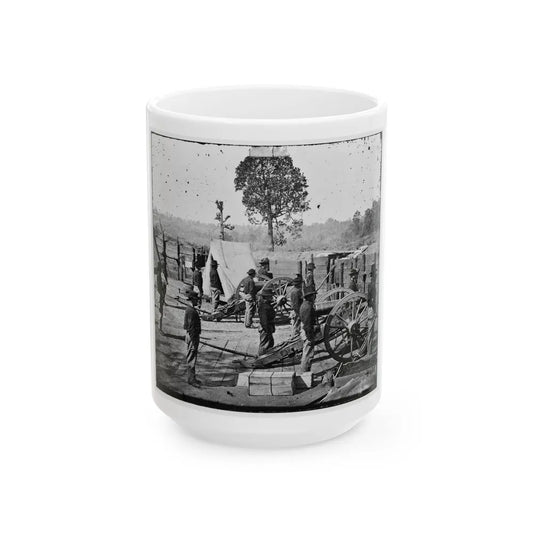 Atlanta, Georgia. Sherman's Men In Confederate Fort-2 (U.S. Civil War) White Coffee Mug-15oz-Go Mug Yourself