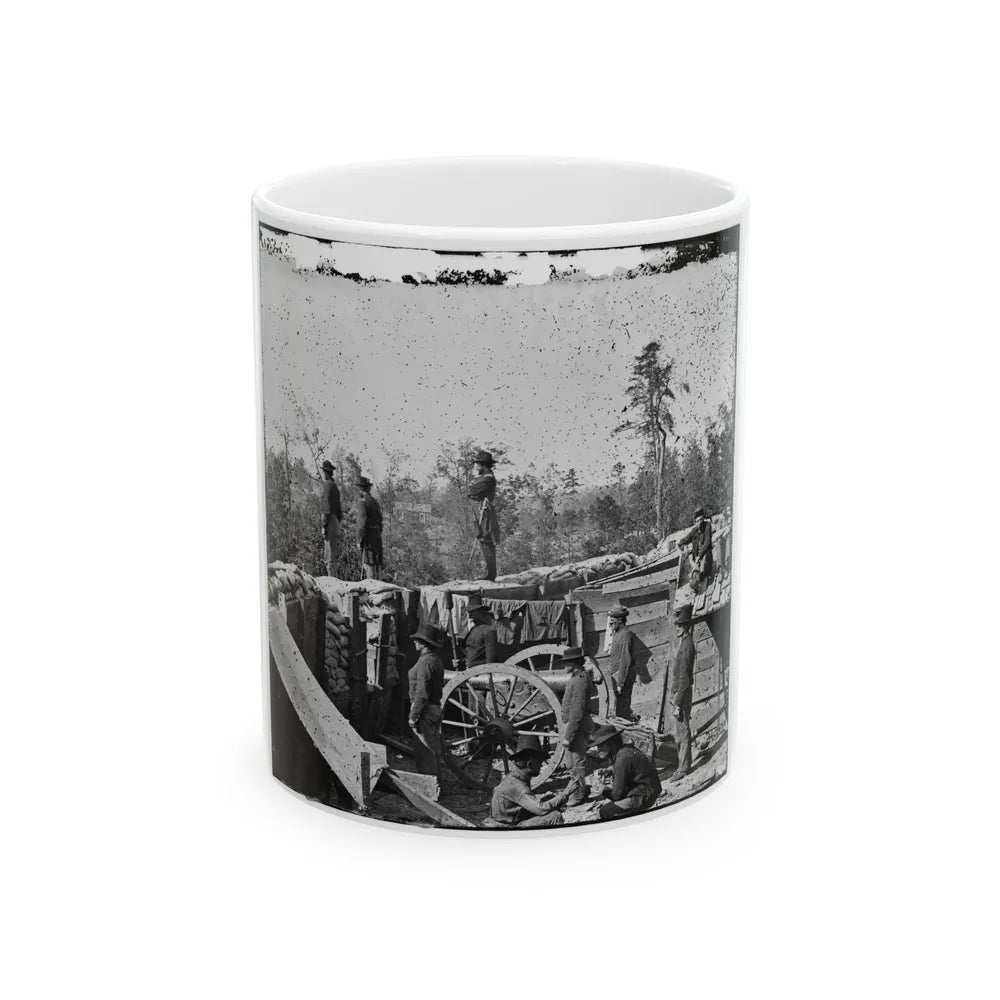 Atlanta, Georgia. Sherman's Men In Confederate Fort East Of Atlanta (U.S. Civil War) White Coffee Mug-11oz-Go Mug Yourself