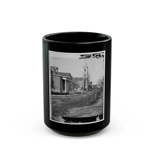 Atlanta, Georgia. Street In Atlanta (House Next To Church Used As Sherman's Headquarters (U.S. Civil War) Black Coffee Mug-15oz-Go Mug Yourself