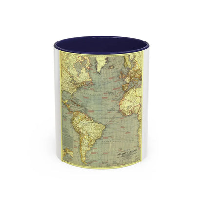 Atlantic Ocean (1939) (Map) Accent Coffee Mug-11oz-Navy-Go Mug Yourself