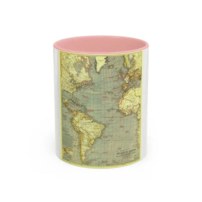 Atlantic Ocean (1939) (Map) Accent Coffee Mug 11oz Pink - Go Mug Yourself