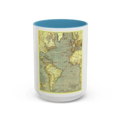 Atlantic Ocean (1939) (Map) Accent Coffee Mug 15oz Light Blue - Go Mug Yourself