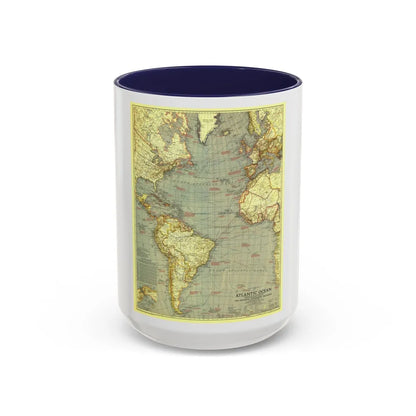 Atlantic Ocean (1939) (Map) Accent Coffee Mug-15oz-Navy-Go Mug Yourself