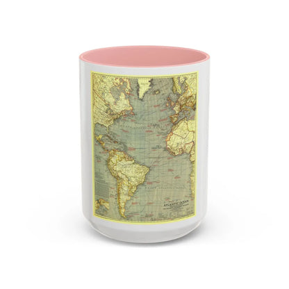 Atlantic Ocean (1939) (Map) Accent Coffee Mug-15oz-Pink-Go Mug Yourself