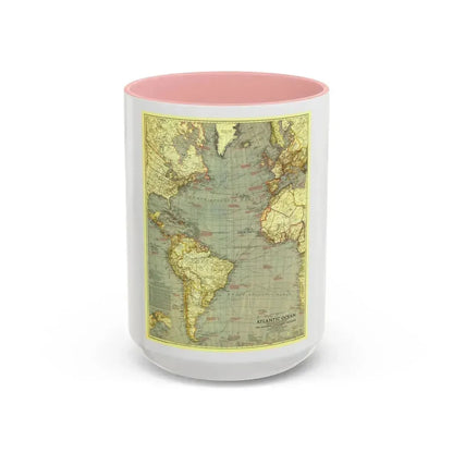 Atlantic Ocean (1939) (Map) Accent Coffee Mug 15oz Pink - Go Mug Yourself