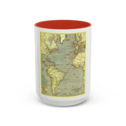 Atlantic Ocean (1939) (Map) Accent Coffee Mug 15oz Red - Go Mug Yourself