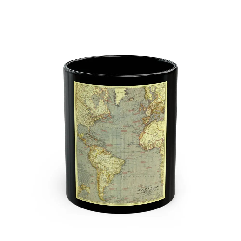 Atlantic Ocean (1939) (Map) Black Coffee Mug-11oz-Go Mug Yourself