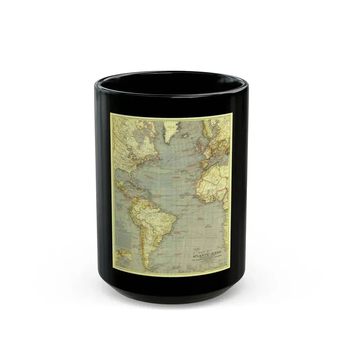 Atlantic Ocean (1939) (Map) Black Coffee Mug 15oz - Go Mug Yourself