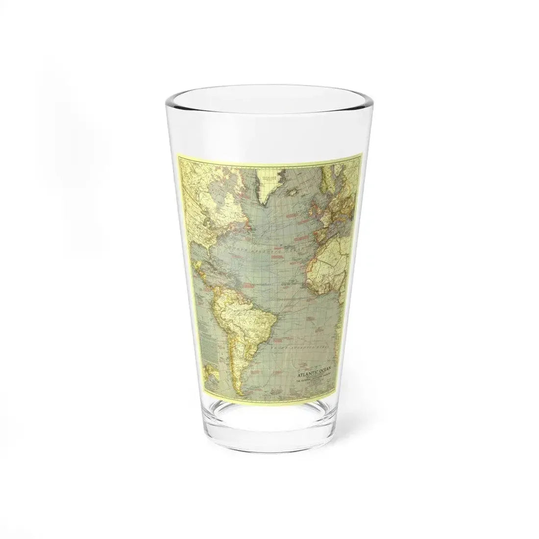 Atlantic Ocean (1939) (Map) Pint Glass 16oz 16oz - Go Mug Yourself