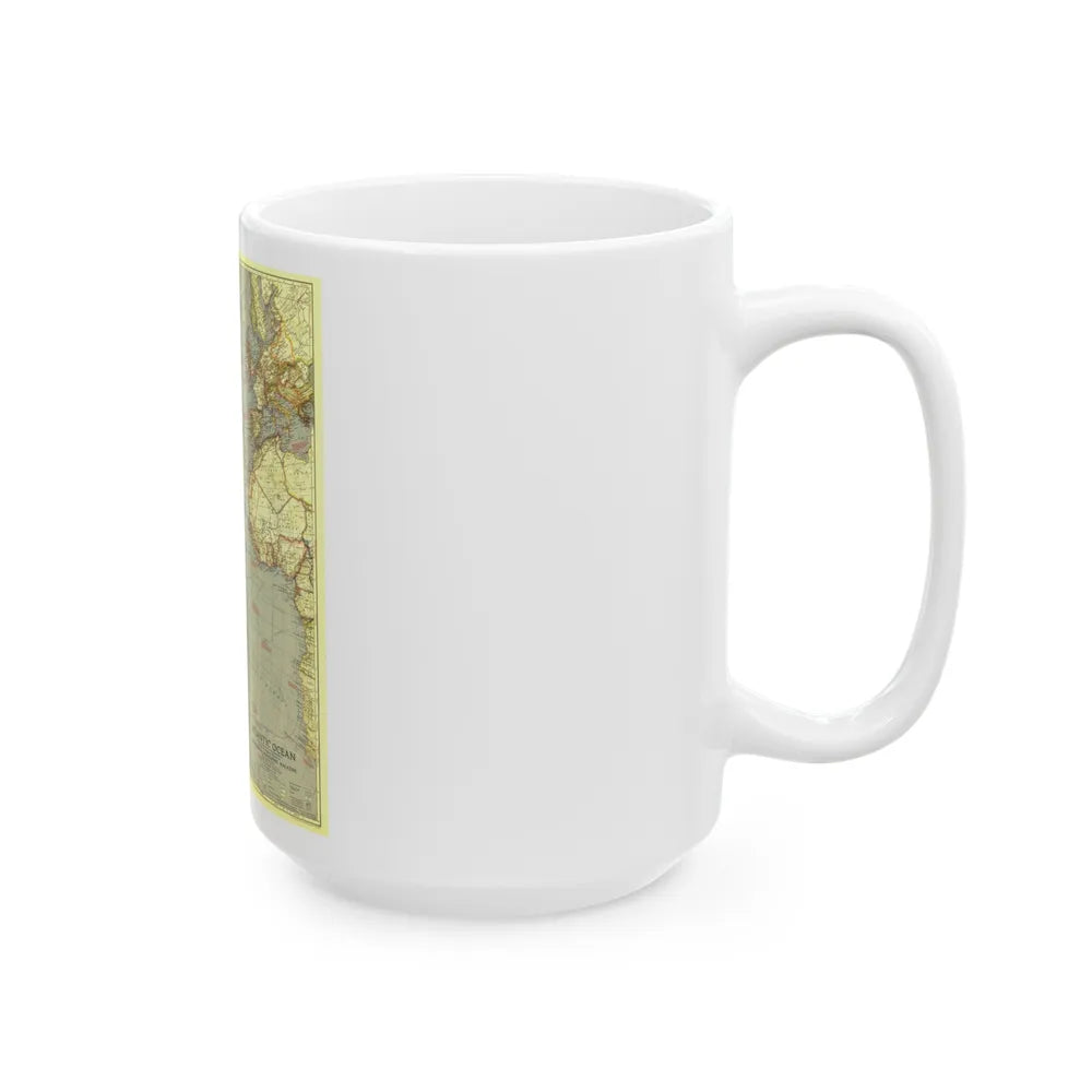 Atlantic Ocean (1939) (Map) White Coffee Mug-Go Mug Yourself