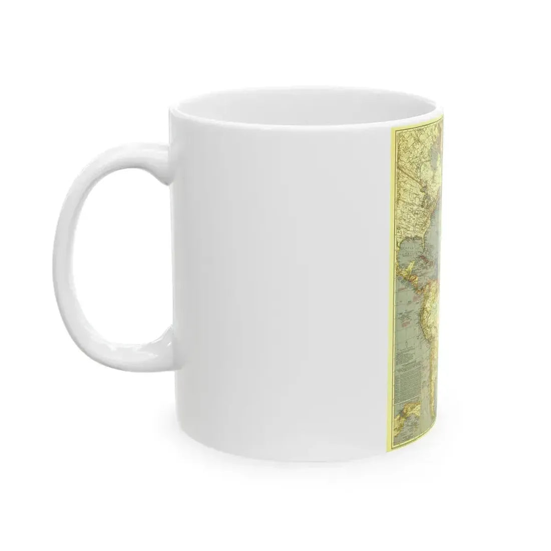 Atlantic Ocean (1939) (Map) White Coffee Mug - Go Mug Yourself