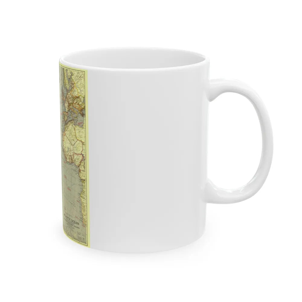 Atlantic Ocean (1939) (Map) White Coffee Mug-Go Mug Yourself