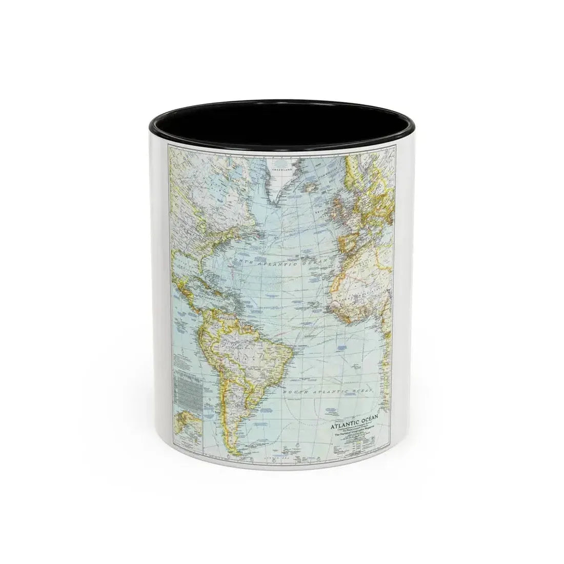 Atlantic Ocean (1941) (Map) Accent Coffee Mug 11oz Black - Go Mug Yourself