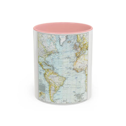 Atlantic Ocean (1941) (Map) Accent Coffee Mug-11oz-Pink-Go Mug Yourself