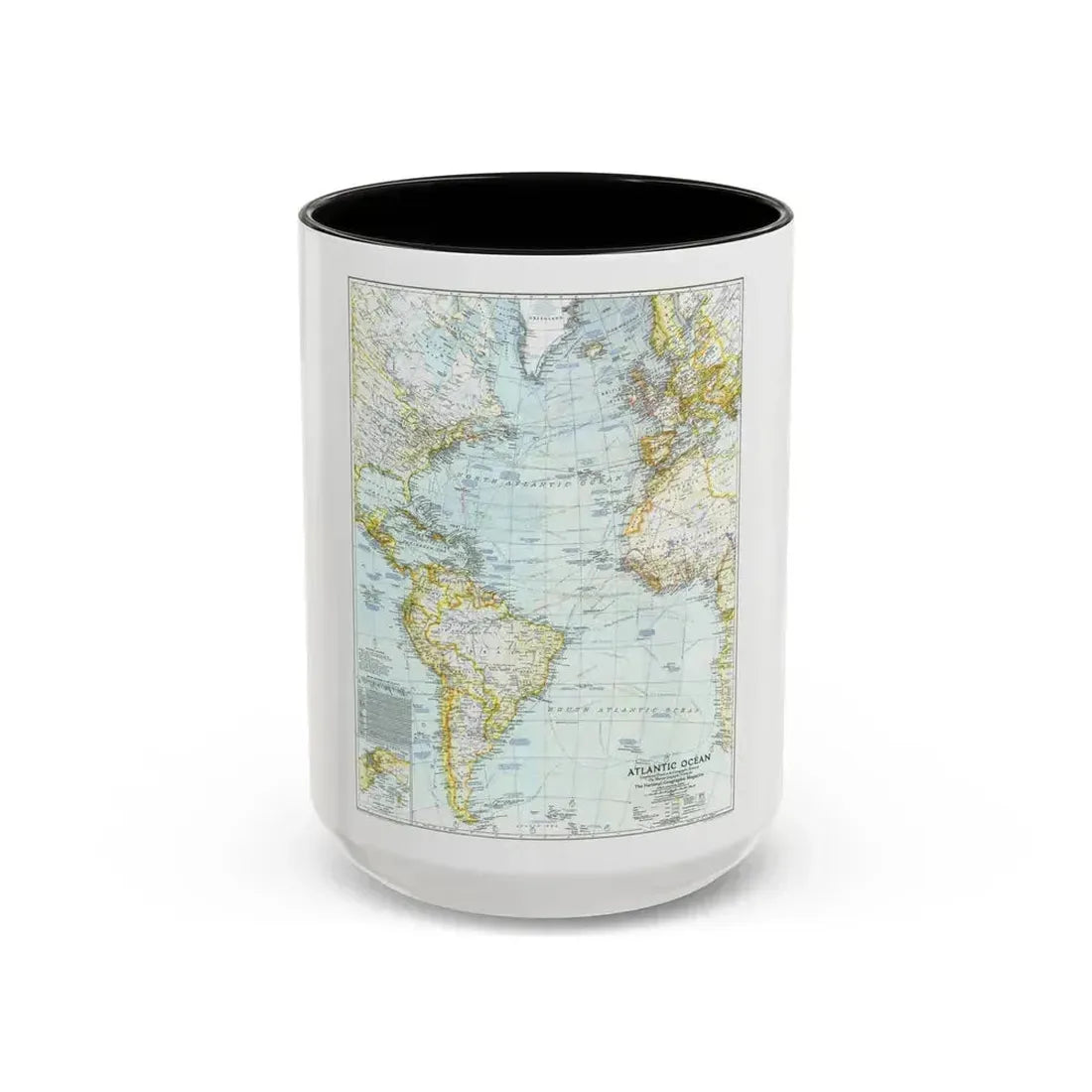 Atlantic Ocean (1941) (Map) Accent Coffee Mug 15oz Black - Go Mug Yourself