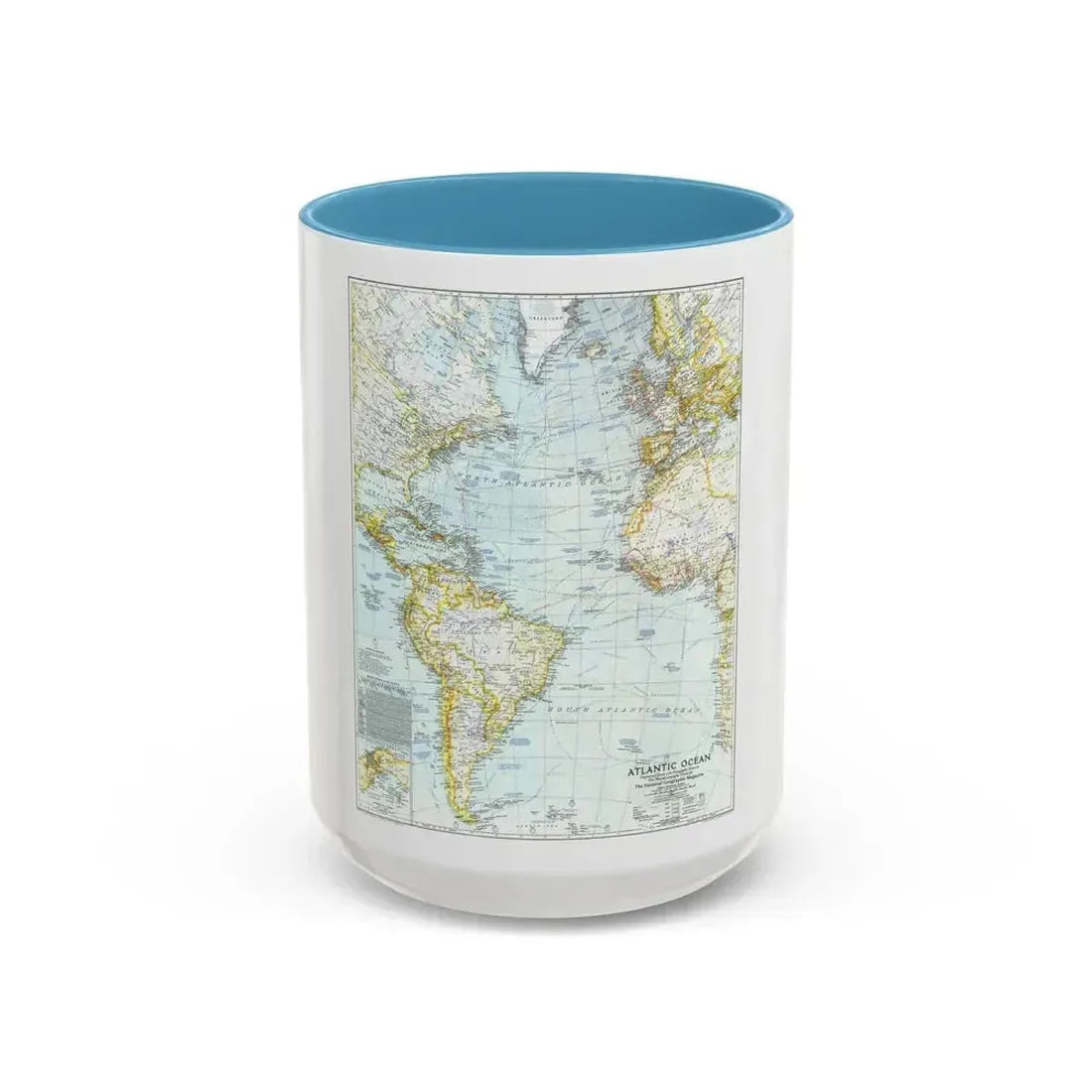 Atlantic Ocean (1941) (Map) Accent Coffee Mug 15oz Light Blue - Go Mug Yourself
