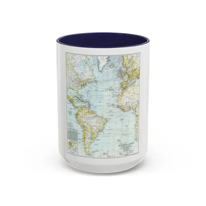 Atlantic Ocean (1941) (Map) Accent Coffee Mug 15oz Navy - Go Mug Yourself