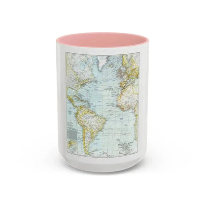 Atlantic Ocean (1941) (Map) Accent Coffee Mug 15oz Pink - Go Mug Yourself