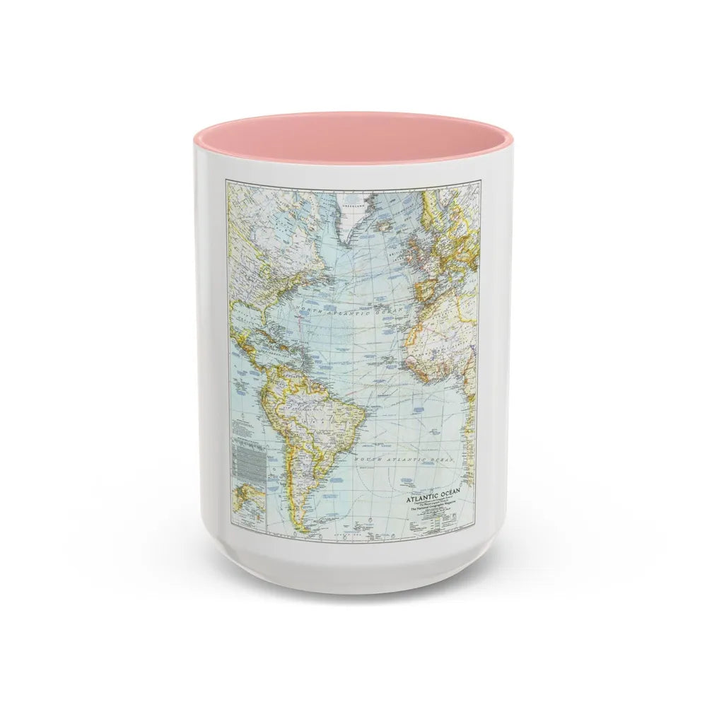 Atlantic Ocean (1941) (Map) Accent Coffee Mug-15oz-Pink-Go Mug Yourself