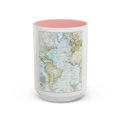 Atlantic Ocean (1941) (Map) Accent Coffee Mug-15oz-Pink-Go Mug Yourself