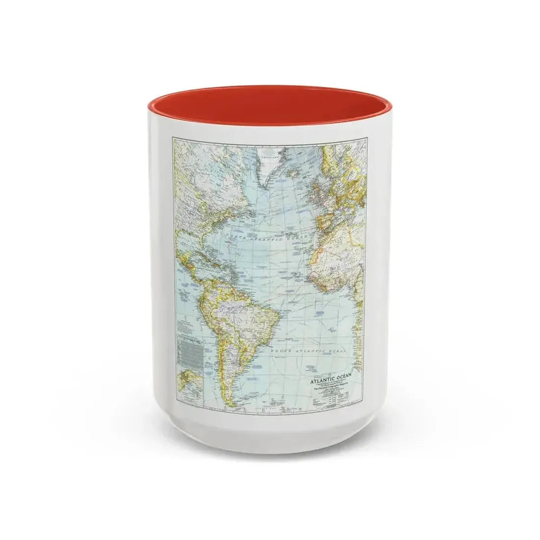Atlantic Ocean (1941) (Map) Accent Coffee Mug 15oz Red - Go Mug Yourself