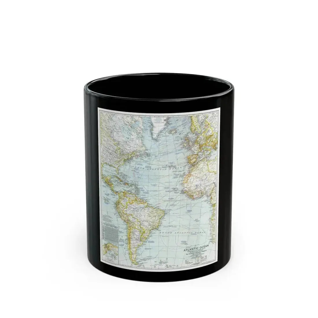Atlantic Ocean (1941) (Map) Black Coffee Mug 11oz - Go Mug Yourself