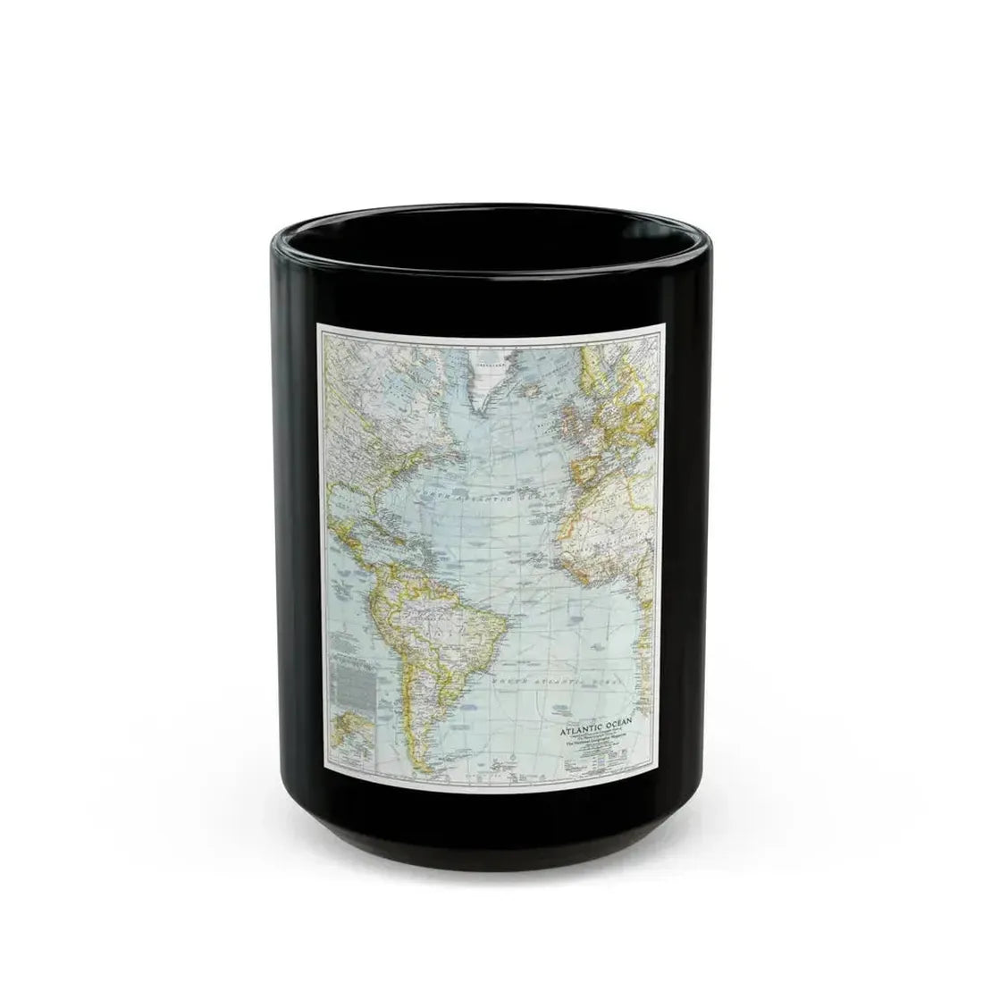Atlantic Ocean (1941) (Map) Black Coffee Mug 15oz - Go Mug Yourself
