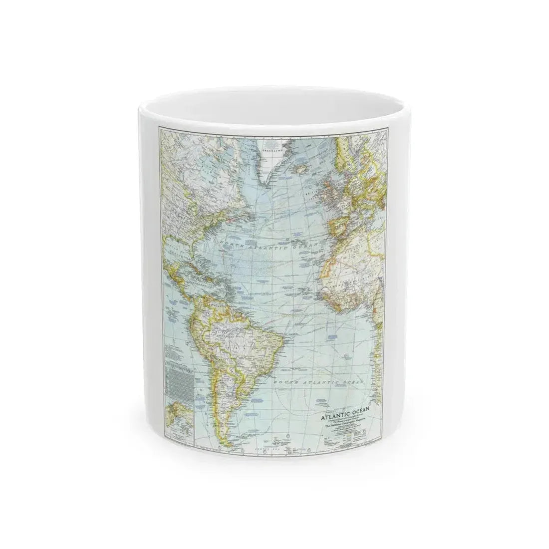 Atlantic Ocean (1941) (Map) White Coffee Mug 11oz - Go Mug Yourself