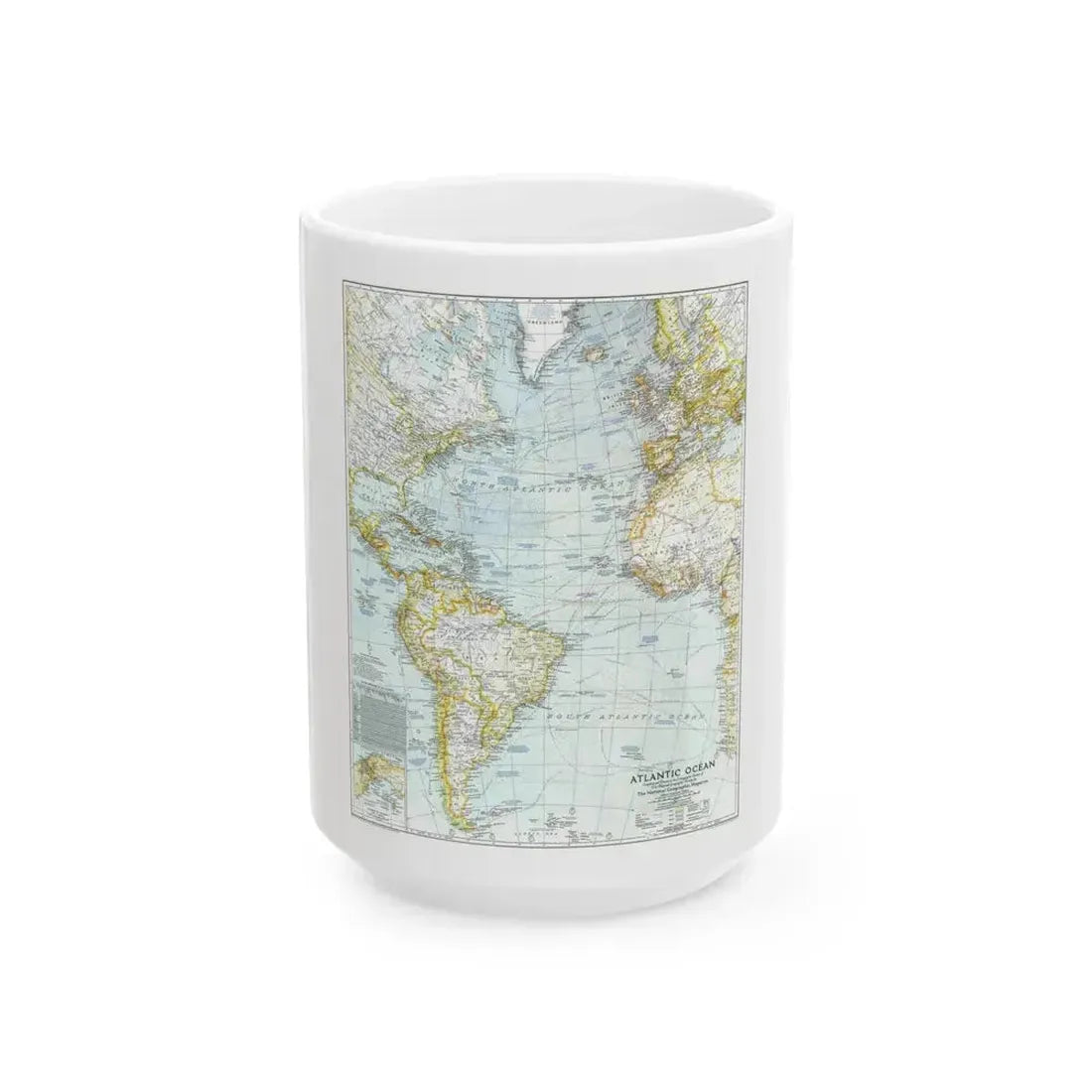 Atlantic Ocean (1941) (Map) White Coffee Mug 15oz - Go Mug Yourself