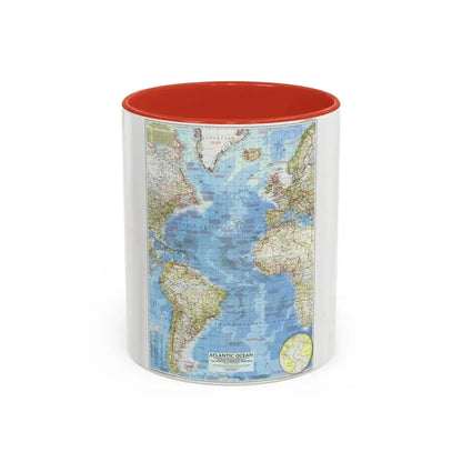 Atlantic Ocean (1955) (Map) Accent Coffee Mug 11oz Red - Go Mug Yourself