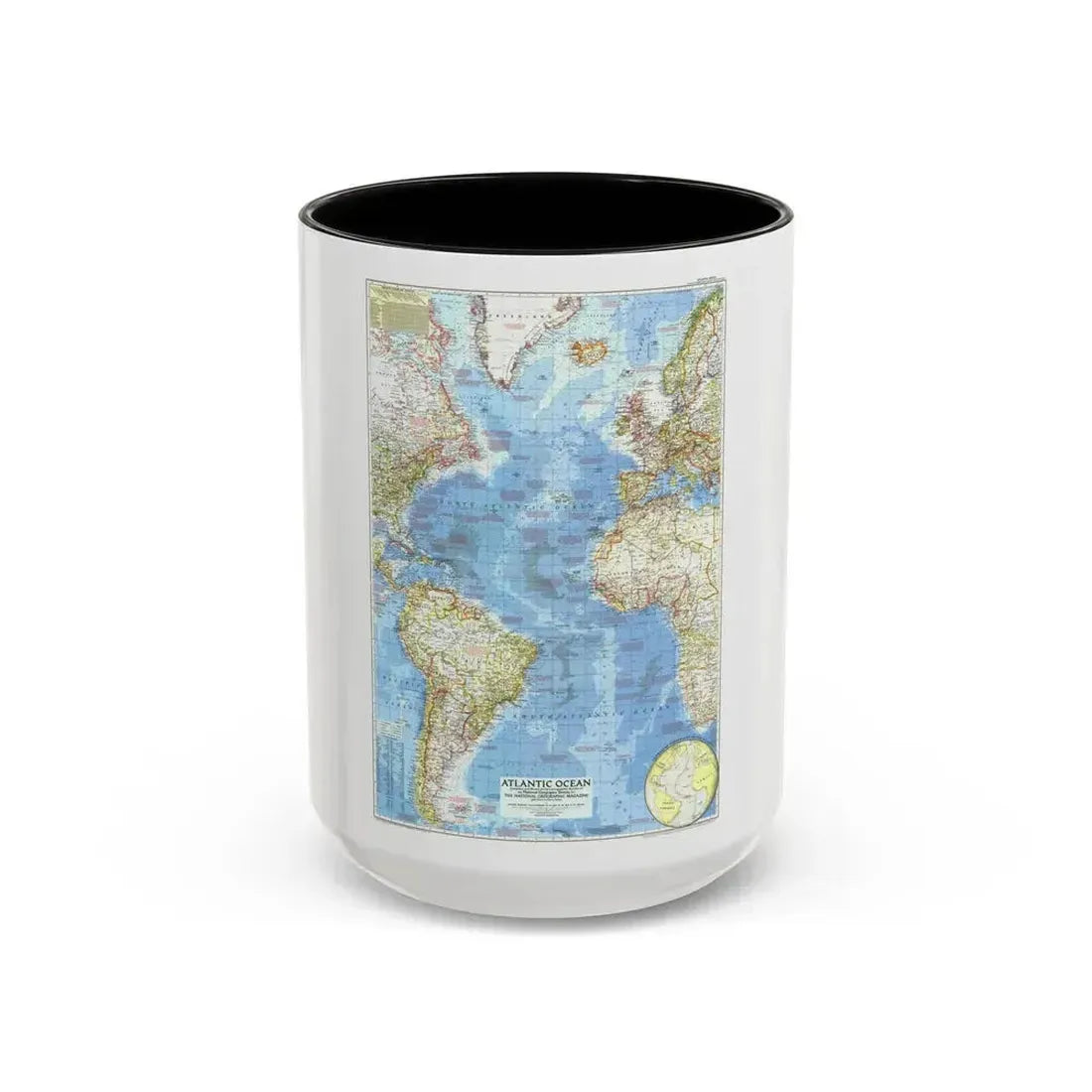 Atlantic Ocean (1955) (Map) Accent Coffee Mug 15oz Black - Go Mug Yourself