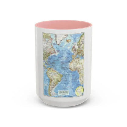 Atlantic Ocean (1955) (Map) Accent Coffee Mug 15oz Pink - Go Mug Yourself