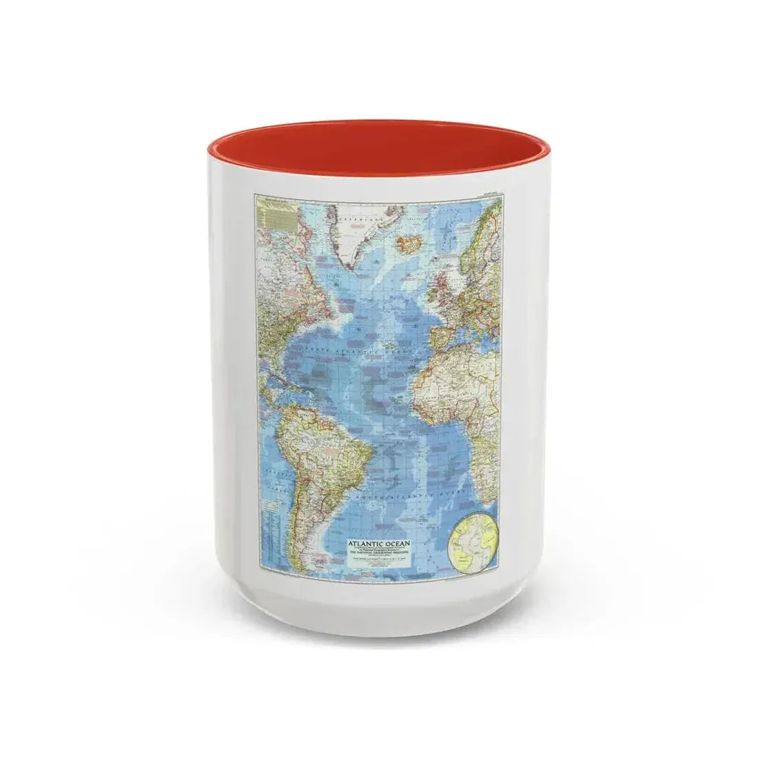 Atlantic Ocean (1955) (Map) Accent Coffee Mug 15oz Red - Go Mug Yourself