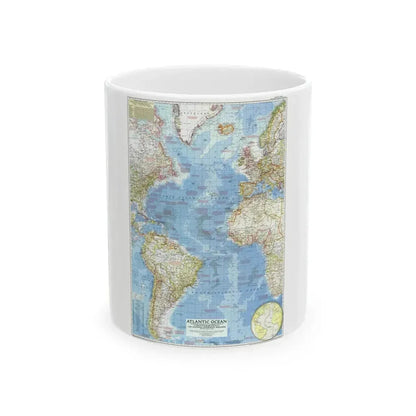 Atlantic Ocean (1955) (Map) White Coffee Mug 11oz - Go Mug Yourself