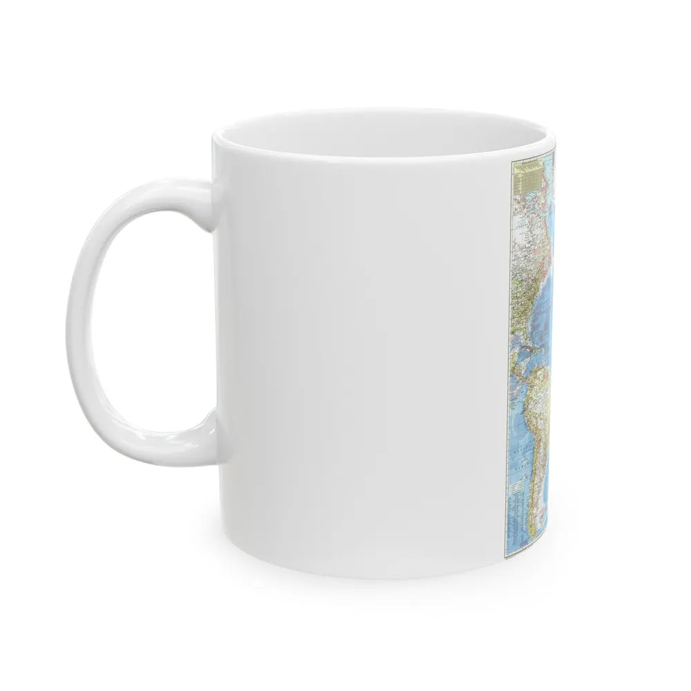 Atlantic Ocean (1955) (Map) White Coffee Mug-Go Mug Yourself