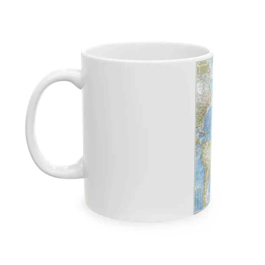 Atlantic Ocean (1955) (Map) White Coffee Mug - Go Mug Yourself