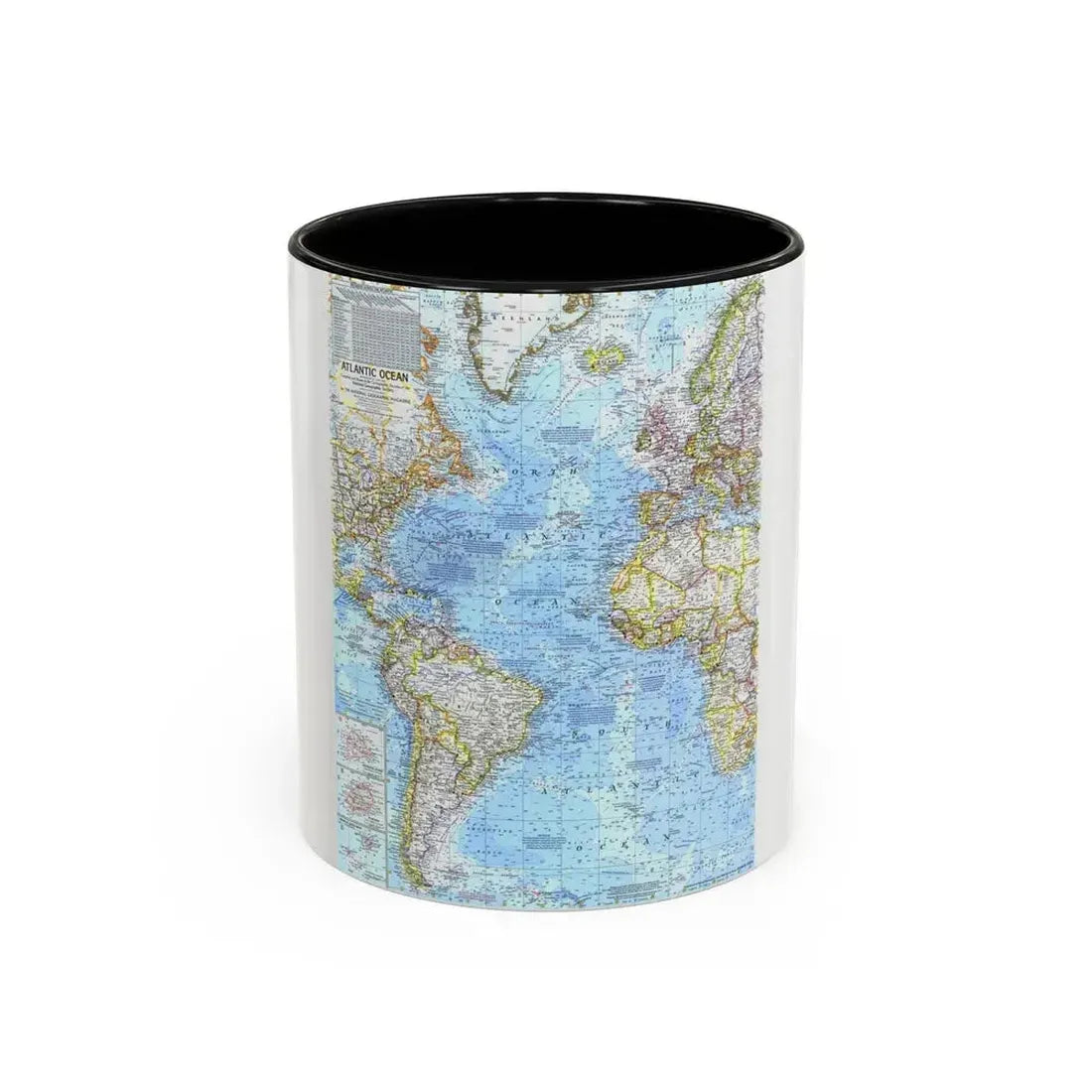 Atlantic Ocean (1968) (Map) Accent Coffee Mug 11oz Black - Go Mug Yourself