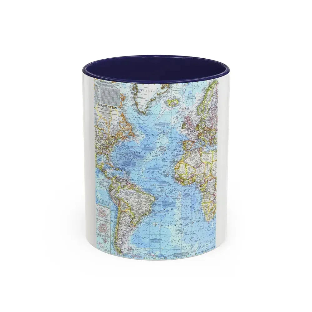 Atlantic Ocean (1968) (Map) Accent Coffee Mug 11oz Navy - Go Mug Yourself