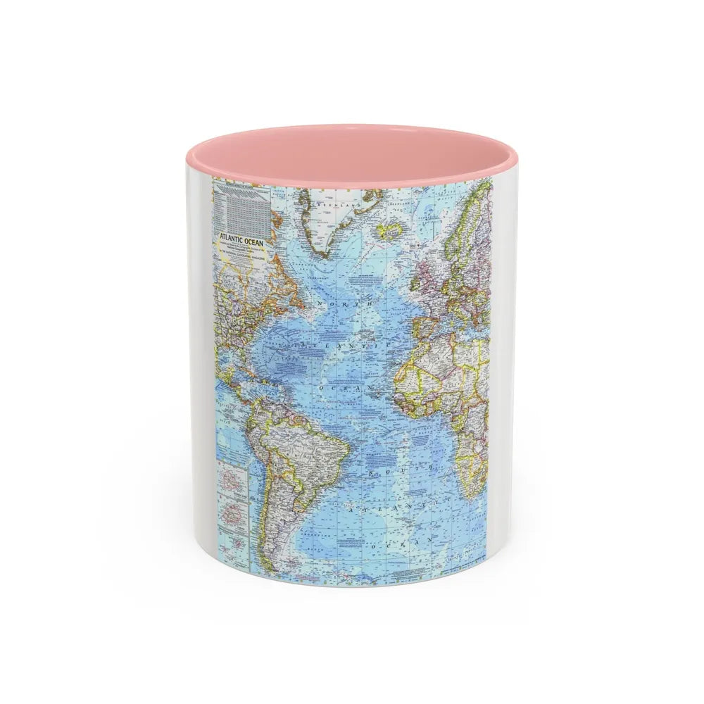 Atlantic Ocean (1968) (Map) Accent Coffee Mug-11oz-Pink-Go Mug Yourself