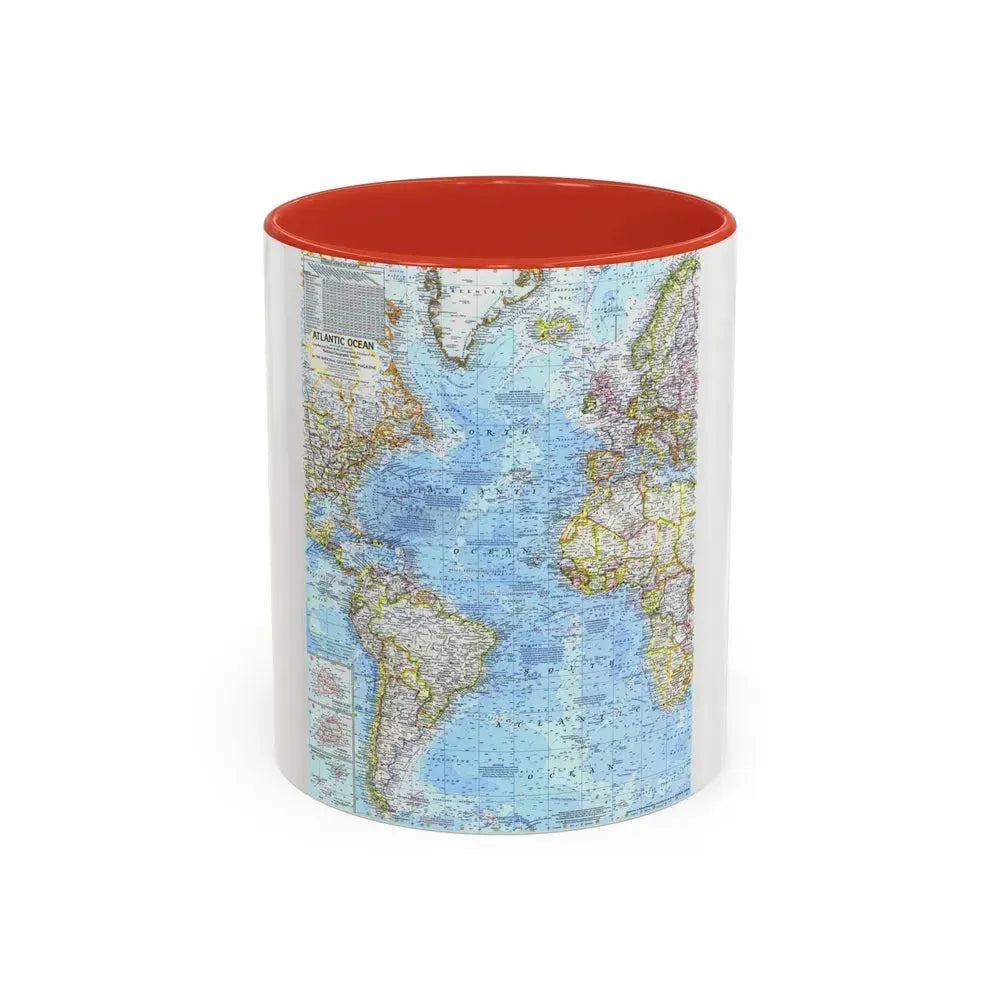 Atlantic Ocean (1968) (Map) Accent Coffee Mug 11oz Red - Go Mug Yourself