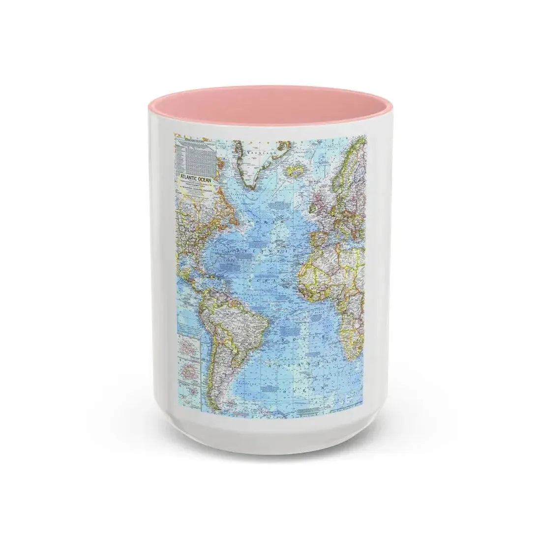 Atlantic Ocean (1968) (Map) Accent Coffee Mug - Go Mug Yourself