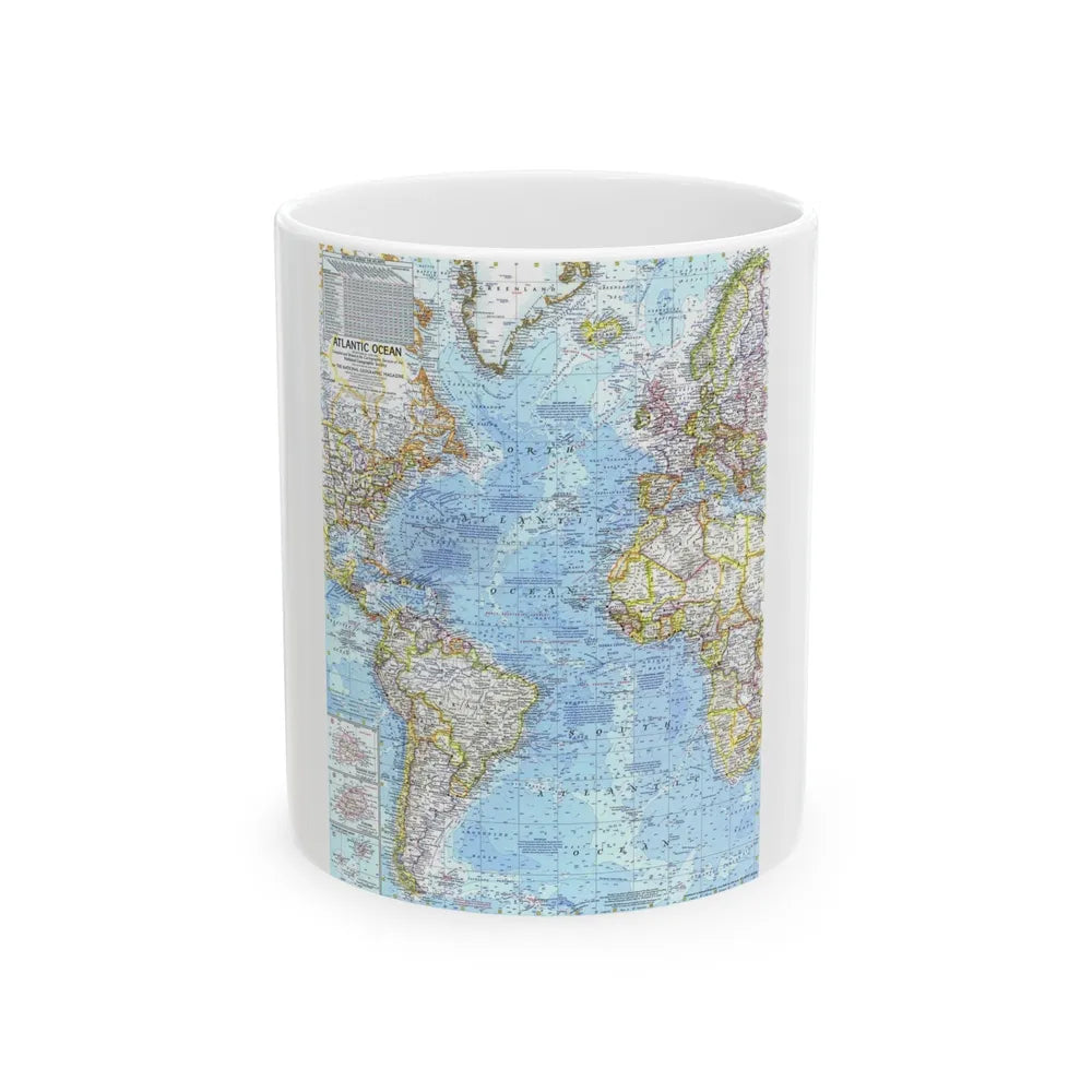 Atlantic Ocean (1968) (Map) White Coffee Mug-11oz-Go Mug Yourself