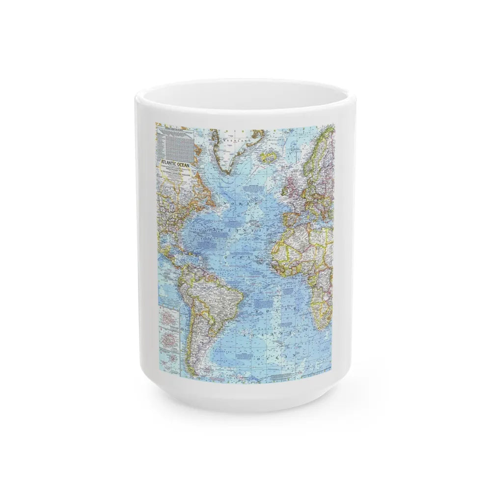 Atlantic Ocean (1968) (Map) White Coffee Mug-15oz-Go Mug Yourself