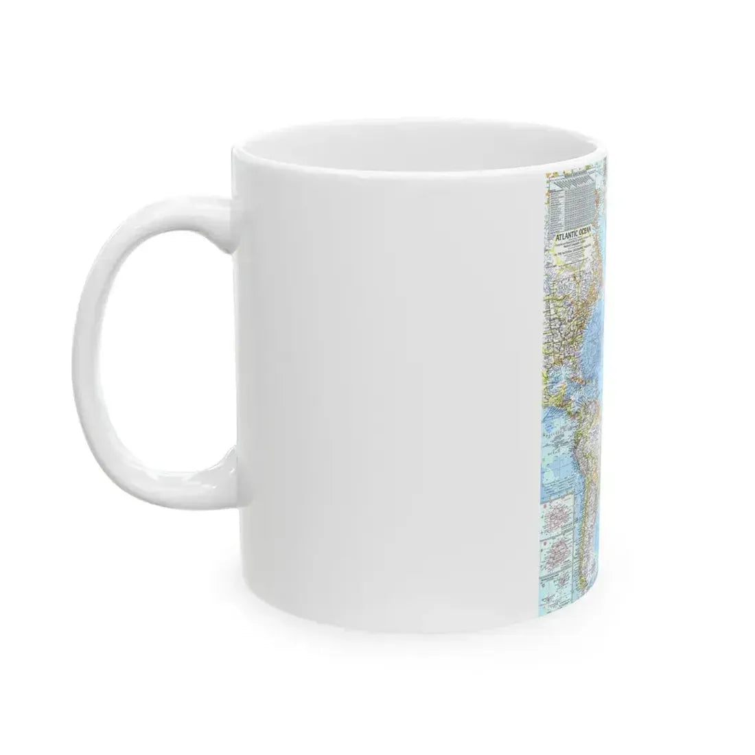 Atlantic Ocean (1968) (Map) White Coffee Mug - Go Mug Yourself