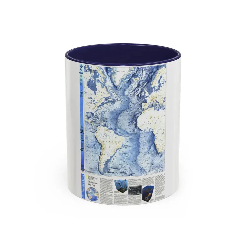 Atlantic Ocean (1990) (Map) Accent Coffee Mug 11oz Navy - Go Mug Yourself