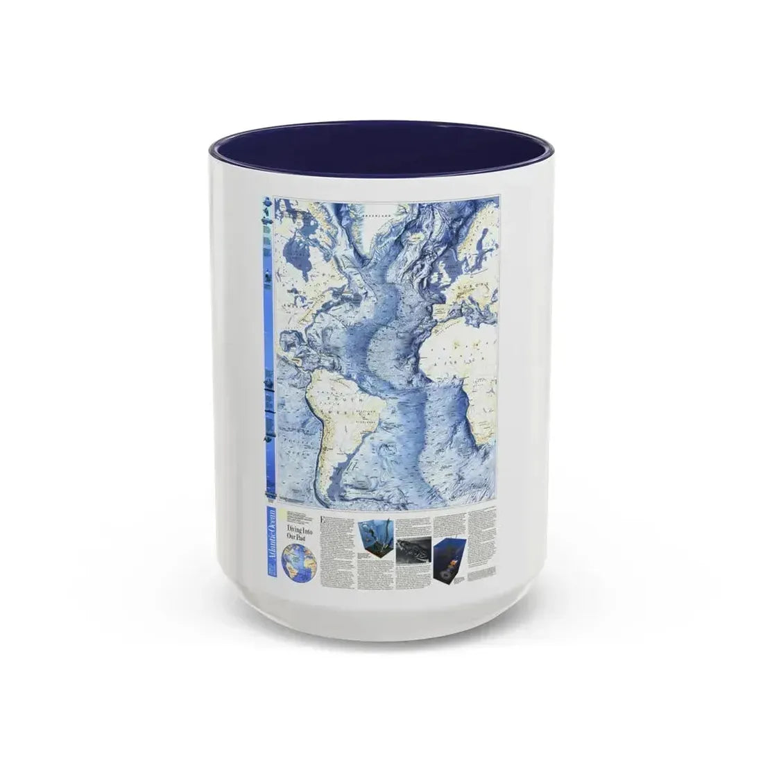 Atlantic Ocean (1990) (Map) Accent Coffee Mug 15oz Navy - Go Mug Yourself