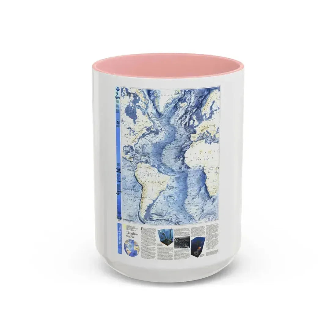Atlantic Ocean (1990) (Map) Accent Coffee Mug 15oz Pink - Go Mug Yourself