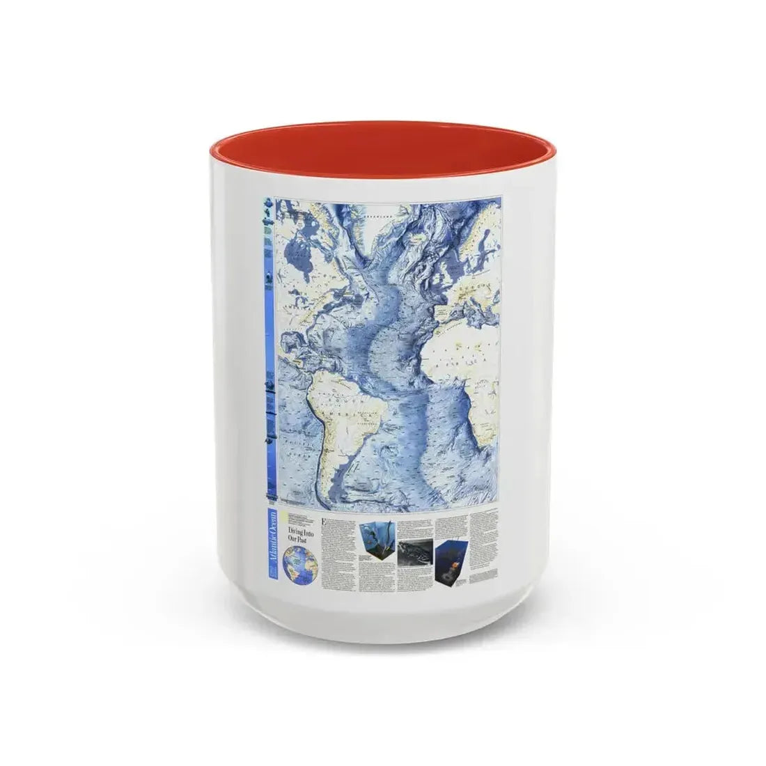Atlantic Ocean (1990) (Map) Accent Coffee Mug 15oz Red - Go Mug Yourself